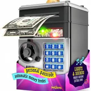 Electronic Piggy Bank Code Lock for Kids Baby Toy, Password Safe with Auto Cash Scroll, Kids Money Saving Box, Birthday Christmas Toy Gifts for Ages 3-10