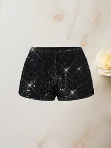 Stylish and sexy new sequined shorts for women, perfect for parties.