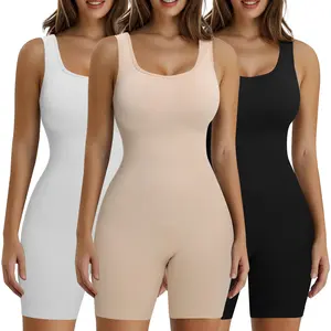Shapewear Bodysuit for Women Tummy Control Square Neck Body Suit Butt Lifting Thigh mer Full Body Shaper Sleeveless Ladies Shorts Style Ultra Stretch Fabric Breathable Design Comfortable Fit Womenswear