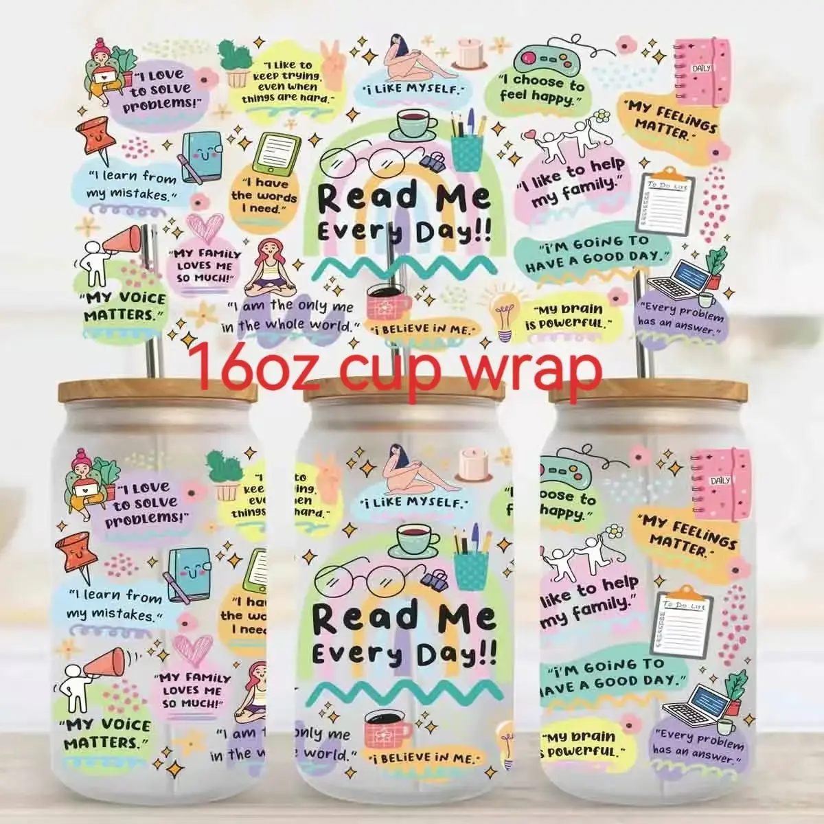 cup wrap pen wrap decals 16oz 20oz for glasses cups