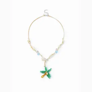 Cider COCONUT TREE & SHELL & STARFISH NECKLACE