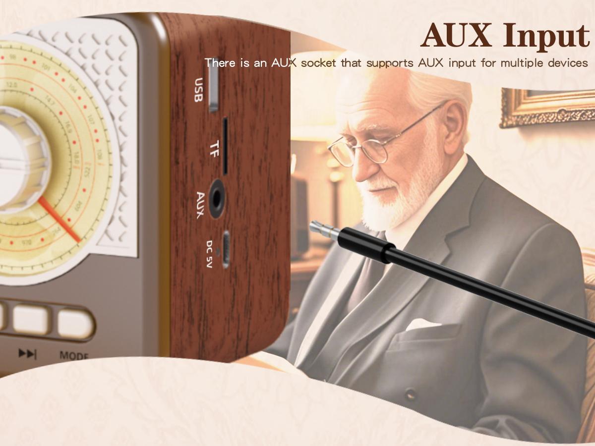Radio Portable AM FM SW Bluetooth Speaker Vintage Radios with Phone Stand TF Card/AUX/USB Small Retro Radio Battery Powered&Solar for Outdoor Old Vintage Decor Birthday Gifts for Women,Men,Dad