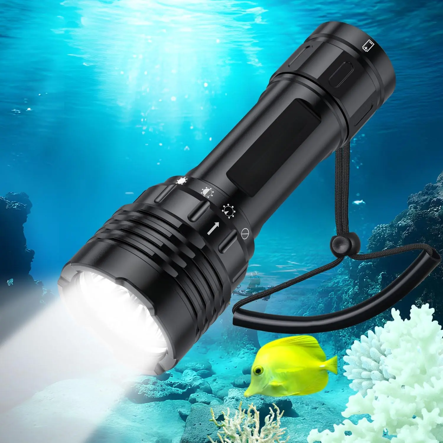 Dive Light Scuba Diving - Dive Flashlight Super Bright Max 3600 Lumen with 5000K 90CRI 100m Underwater Flashlight for Diving IPX-8 Waterproof Submersible Flashlight with USB Charger