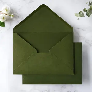50 PCS/Pack A7 Envelopes 5.25 x 7.25'' Olive Green 5x7 Envelopes for Weddings Invitation Cards Christmas Gift Cards Acrylic Invitations Photos and Any 5x7" Inserts