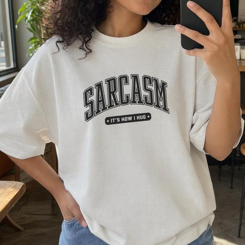 Funny Sarcastic Graphic Tee Women Sarcasm It's How I Hug Shirt Plus Size