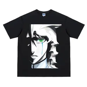 Bleach "Ulquiorra Cifer" Vintage Oversized Tee Anime T-shirt 100% Cotton Original Design Men's Top for Fans Menswear Tshirt men gifts