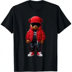 Summer t Shirts teddy fashion rap bear stylish hip hop T-Shirt
