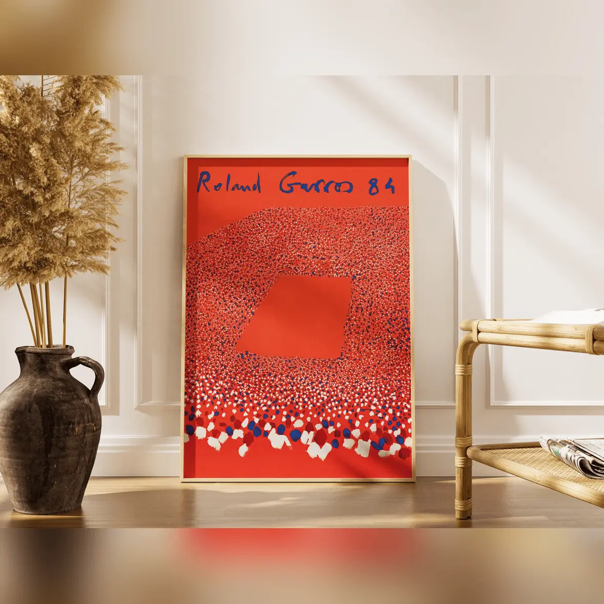 Roland Garros 1984 Poster Vintage French Open Tennis Print Abstract Shapes Wall Art