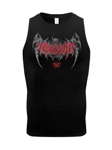 Men's Skull & Wing Print Tank Top, Quick Drying Breathable Sleeveless Tee, Men's Top for Basketball Running Fitness Training