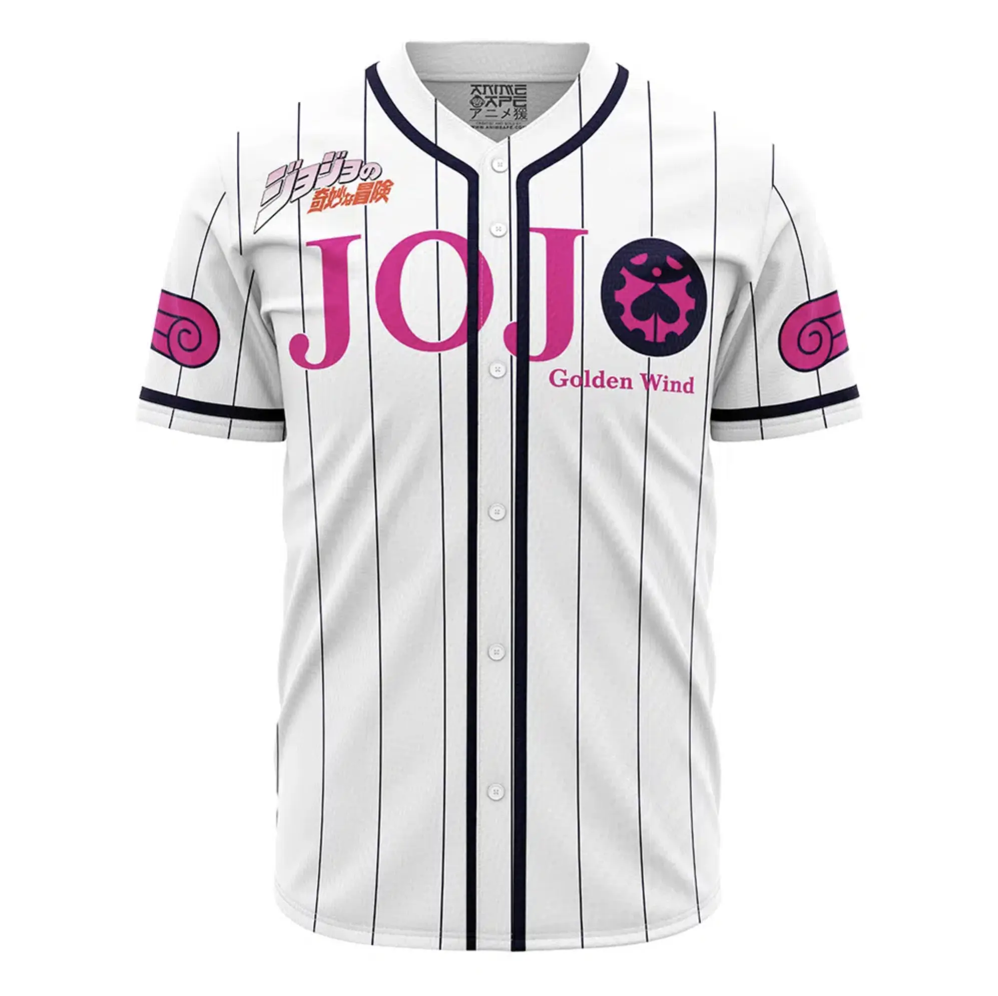 JoJo's Bizarre Adventure Golden Wind Giorno Giovanna Anime Baseball Jersey Button Down Shirt - Premium Lightweight Breathable Polyester Streetwear Cosplay Activewear Gift