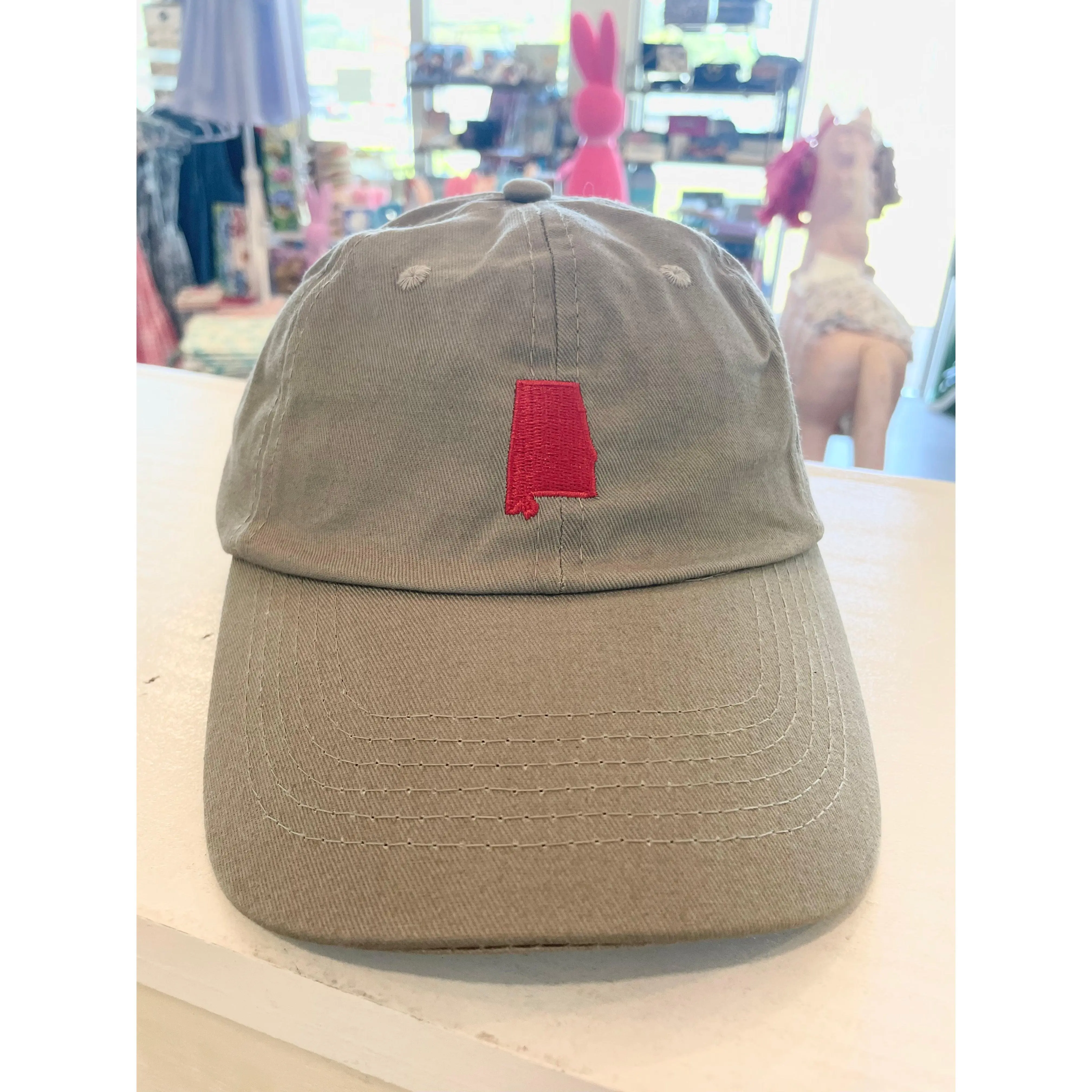 Grey State of Alabama Baseball Hat
