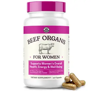 Beef Organ Supplement for Women - Beef Liver, Kidney, Heart and Uterus Tissue, Supports Women's Overall Energy and Health - Pasture Raised in New Zealand - No Fillers or Flow Agents