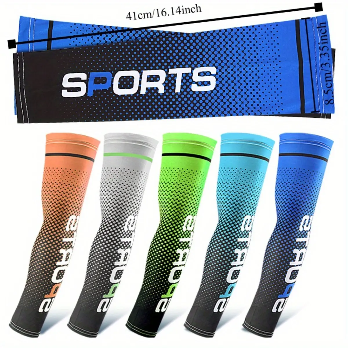 5-Pairs Sports Arm Sleeves for Athletes - UV Protection, Cooling, Tattoo-Covering, Breathable, Moisture-Wicking, Quick-Dry, Stretch Fit, Secure Hold for Summer Outdoor Running, Gym Workout