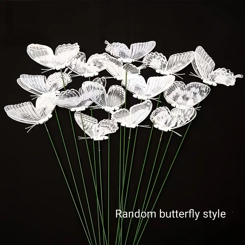 20pcs 3D Butterfly Garden Decorations, Weather-Resistant Plastic Faux Butterflies for Flower Arrangements Lawn Windowsill Planters, Lifelike Outdoor Balcony Vertical Decor, Gift for Adults Women, US Home Garden for Mother's Day Anniversary Valentine's Day
