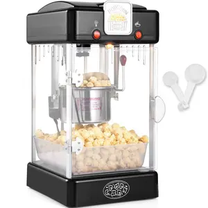VEVOR Popcorn Maker, 480W Popcorn Popper Machine, 4 Oz Kettle Makes 1.5 Gallon per Batch, Tabletop Popcorn Maker, Includes 3 Scoops, Movie Theater Style, BlackVEVOR Super Brand Day