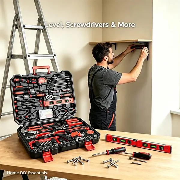266-Piece Home Hand Tool Set with Rolling Tool Box, Complete Household Repair Kit, Includes Ratcheting Screwdriver, Socket Set, Pliers, Hammer, Level & Tape Measure for Garage, Car, DIY Workshop