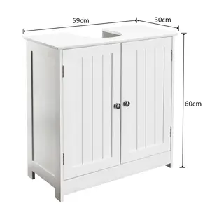 Storage Furniture Bathroom Sink Cabinet White MDF Material 23.6x11.4x23.6 inches Waterproof Space Saving Solution