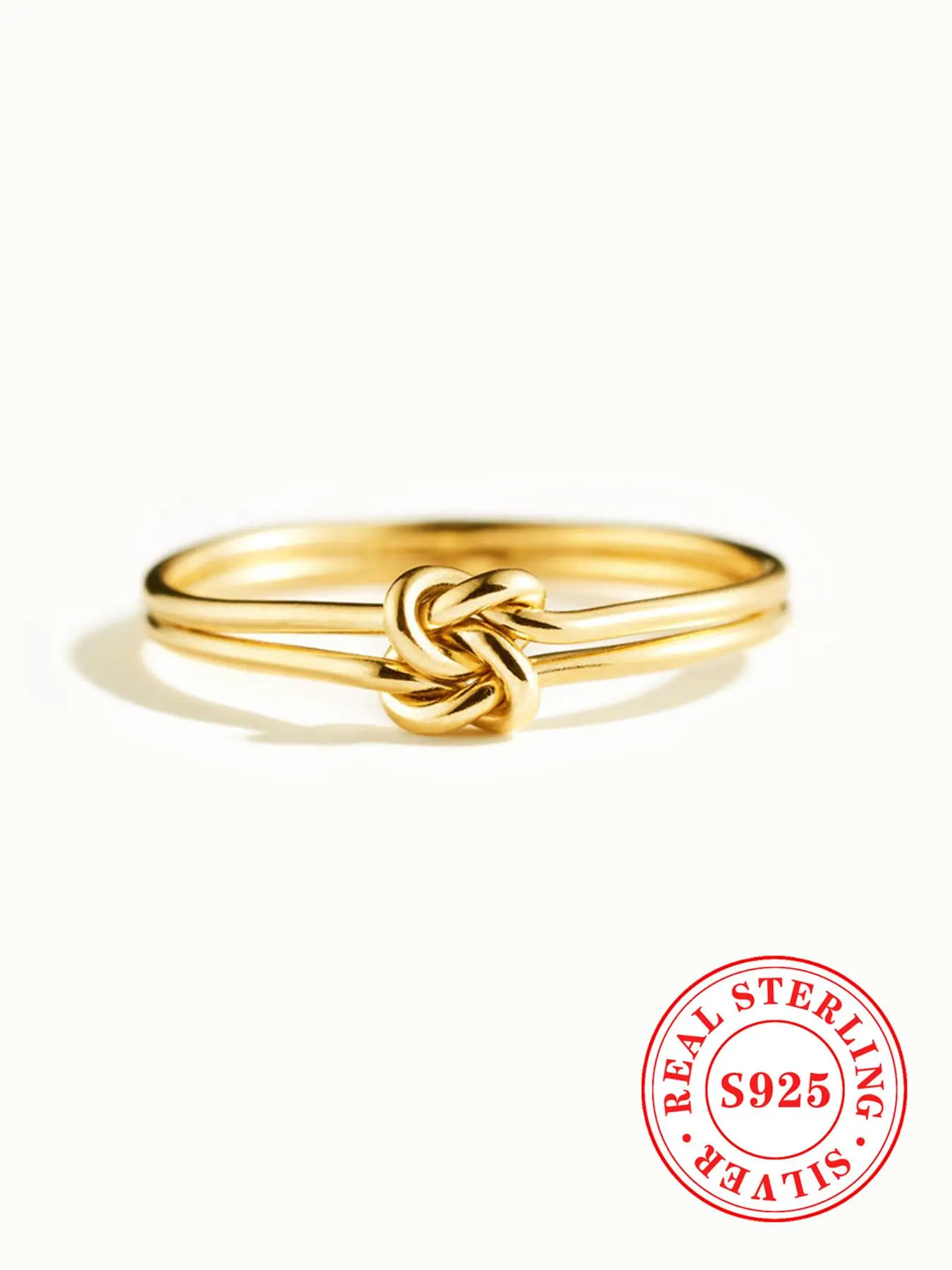 925 Sterling Silver Women's Elegant Simple Style Plain Color Ring, Fashion Knot Decor Rings Jewelry for Party, Trendy All-match & Exquisite Jewelry fo