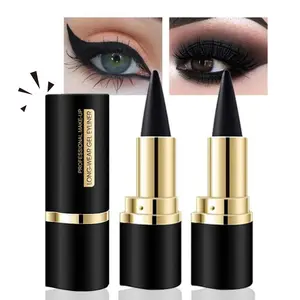 2Pcs Waterproof Gel Eyeliner Pencil Set - Black, Smudge-Proof, Long-Lasting for Cat Eye & Smokey Makeup, Cosmetic Lip Liner Eyeliner, 2Pcs-Black&Black