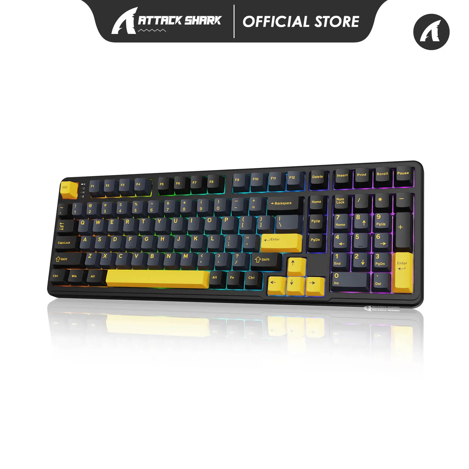 ATTACK SHARK X98 Wireless Mechanical Keyboard with Numpad,Gasket Mount Hot-Swap Pre-lubed Linear Switch,BT 5.0/2.4G/Wired,RGB Backlit Computer Gaming Keyboards for PC/Tablet/PS5/Xbox sohochic