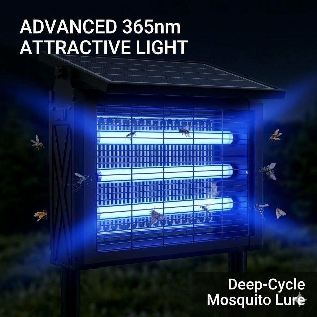 Solar Powered Bug Zapper Outdoor, 4500V High Voltage Electric Mosquito Killer, Wireless Portable Insect Trap with Light Sensor, Fly & Moth Killer for Backyard, Patio, Garden & Camping