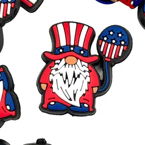 1pc Let's Celebrate Gnomies Silicone Focal Beads - American Pride Independance Day Craft DIY Supplies Keychains