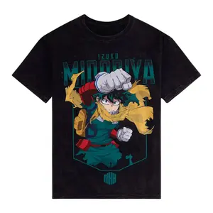My Hero Academia Midoriya Jumbo Print Dark Wash T-Shirt, Vintage Graphic Tee, My Hero Academia Shirt, Midoriya, Anime Love Fans, Unisex, Crewneck, Cotton, Menswear Tops Streetwear Tropical Shortsleeve Casual
