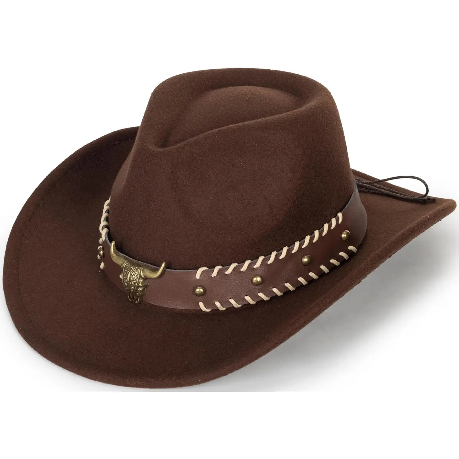 Kids Girls Boys Felt Fedora Hat Western Cowboy Cowgirl with Buckle Belt Felt Fedora Hats (for Kids 3-7 Years)