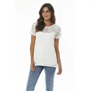 WHITE SHEER FISHNET TOP - CHARLOTTE