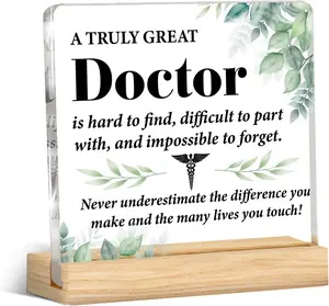 Doctor Gift Thank You Retirement Gifts for Doctors, Doctors Day Gifts a Truly Great Doctor Is Hard to Find Acrylic Desk Plaque Sign Office Desk Decor