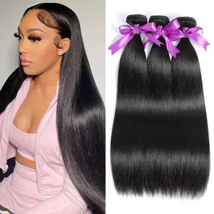 Gefily [14A]Brazilian Straight Human Hair Bundles 18 20 22 Inch 100% Unprocessed Virgin Straight Weave 4 Bundles Deals Human Hair