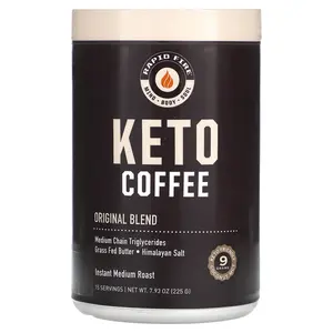 RAPIDFIRE Keto Coffee, Original Blend, Instant, Medium Roast, 7.93 oz (225 g)