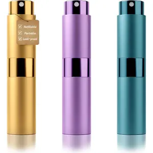 8ml Travel Perfume Atomizer Bottles Refillable - Mini Perfume Spray Bottles with Leak-Proof Design, Refillable Cologne Atomizer for Travel, Purse, Pocket(Blue,Purple,)