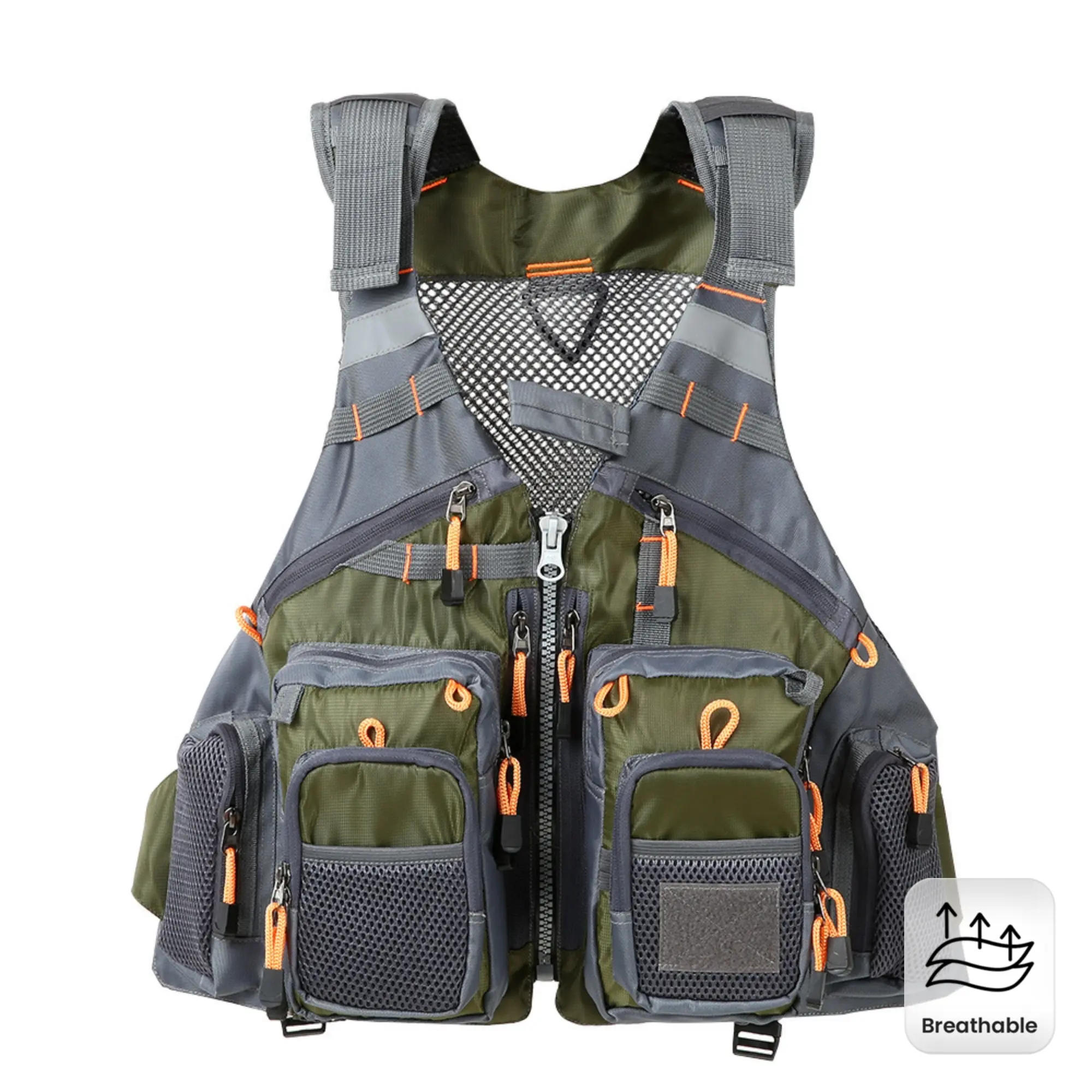 A Versatile Fishing Vest Designed for Fly Fishing And Sea Fishing, Featuring Breathable Fabric And Multiple Pockets. This Adjustable Waistcoat Is Perfect for Summer Adventures And Makes an Excellent Gift for Father'S Day
