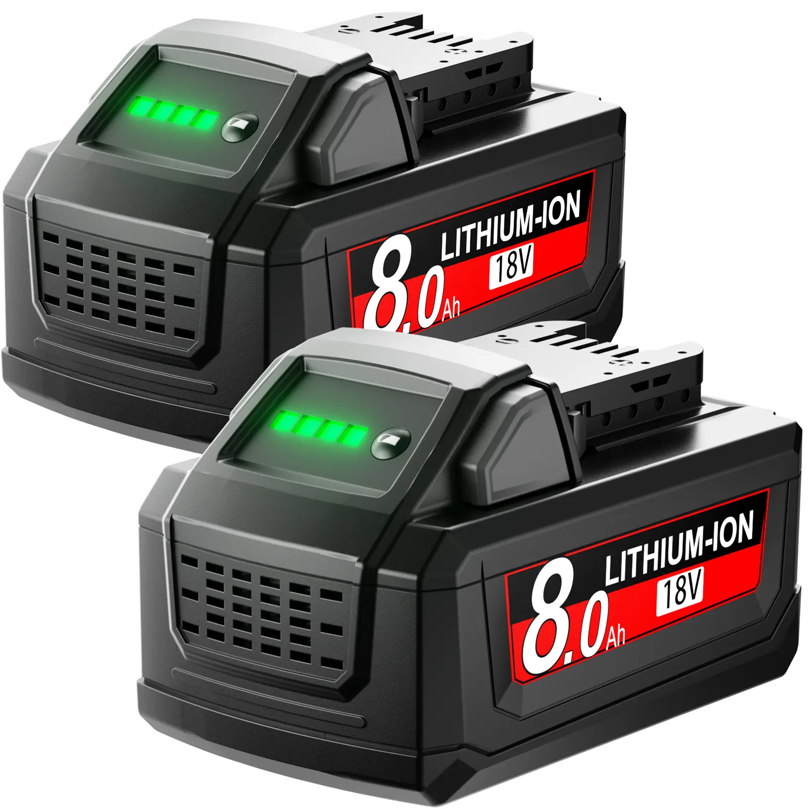 2 Pack 8.0Ah 18V Replacement for Milwaukee M18 Battery Lithium XC Compatible with 48-11-1815 48-11-1820 48-11-1840 48-11-1850 48-11-1860 Cordless Tools