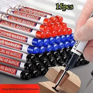 Long-Tip Permanent Marker Pens, Precision Marking Tools, Ideal for DIY Projects, Professional Use, Waterproof, Quick Dry