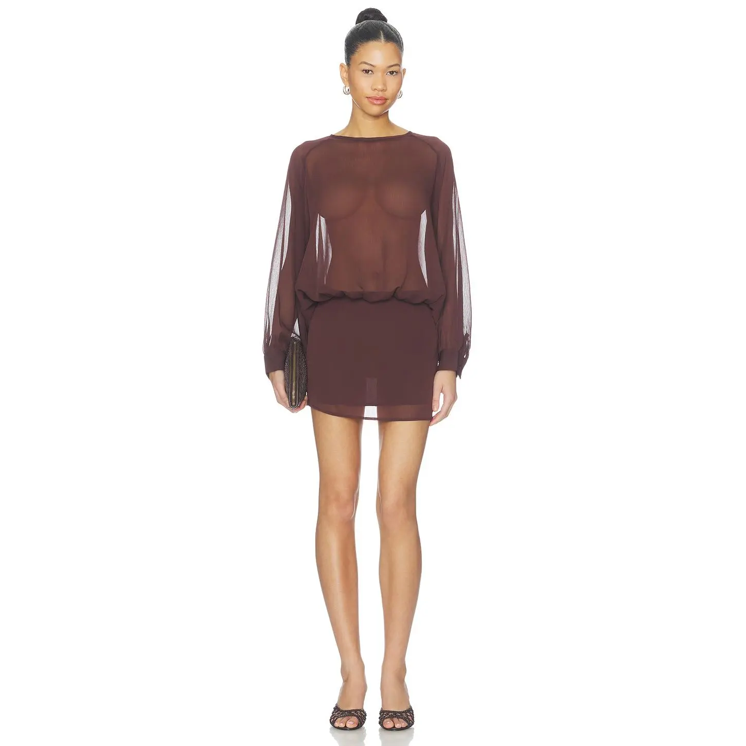 ALL THE WAYS Brecken Mini Dress in Brown