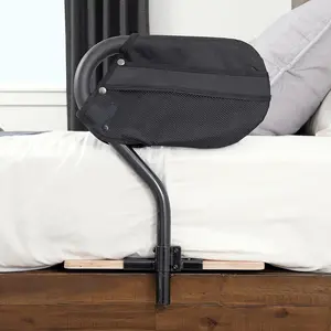 Stander shelf units BedCane, Adult Bed Rail and Support Handle, Height Adjustable Elderly Stand Assist with Organizer Pouch
