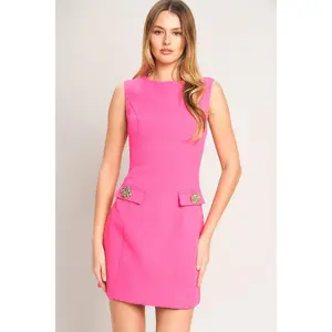 SWEET CITY CHARM WOVEN SHIFT DRESS