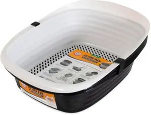 Large Sifting Litter Box Scoop Free Cat Litter Tray with Microban, Made in USA
