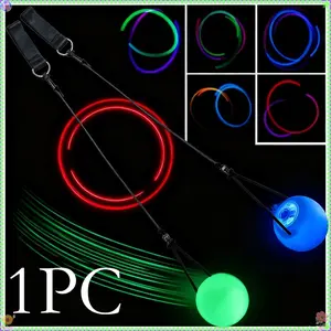 1pc LED Light Swing Juggling Balls with Multi-Color Light Modes (switch-Controlled) - Glow for Parties, Weddings & Dance - Multicolor Plastic for Night Events, Fitness & for halloween/Christmas Decorations - Juggling Accessories