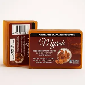 Jabón Artesanal de Mirra / Myrrh Handcrafted Soap 100g/3.5oz – Regula el Estrés Térmico y Protege la Piel – Regulates Thermal Stress & Protects the Skin