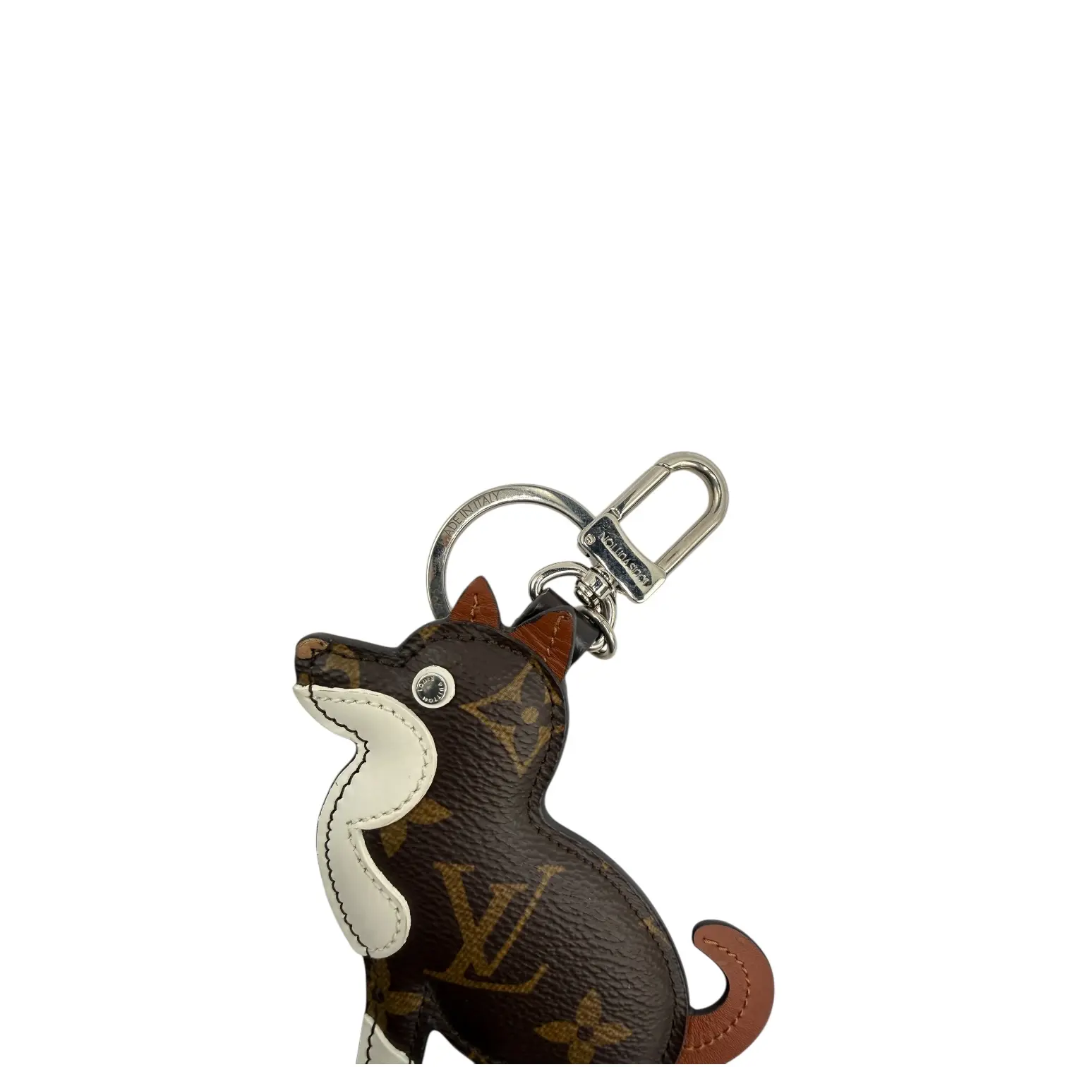 Pre-owned Louis Vuitton Coated Canvas Bag Accessories LOUIS VUTTION DOG MONOGRAM BAG CHARM