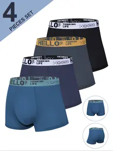 Men's High Elastic Waistband Shorts, Bamboo Fiber Casual Loose-Fit Underwear Set S-4xl, All Season Comfortable Soft Fabric