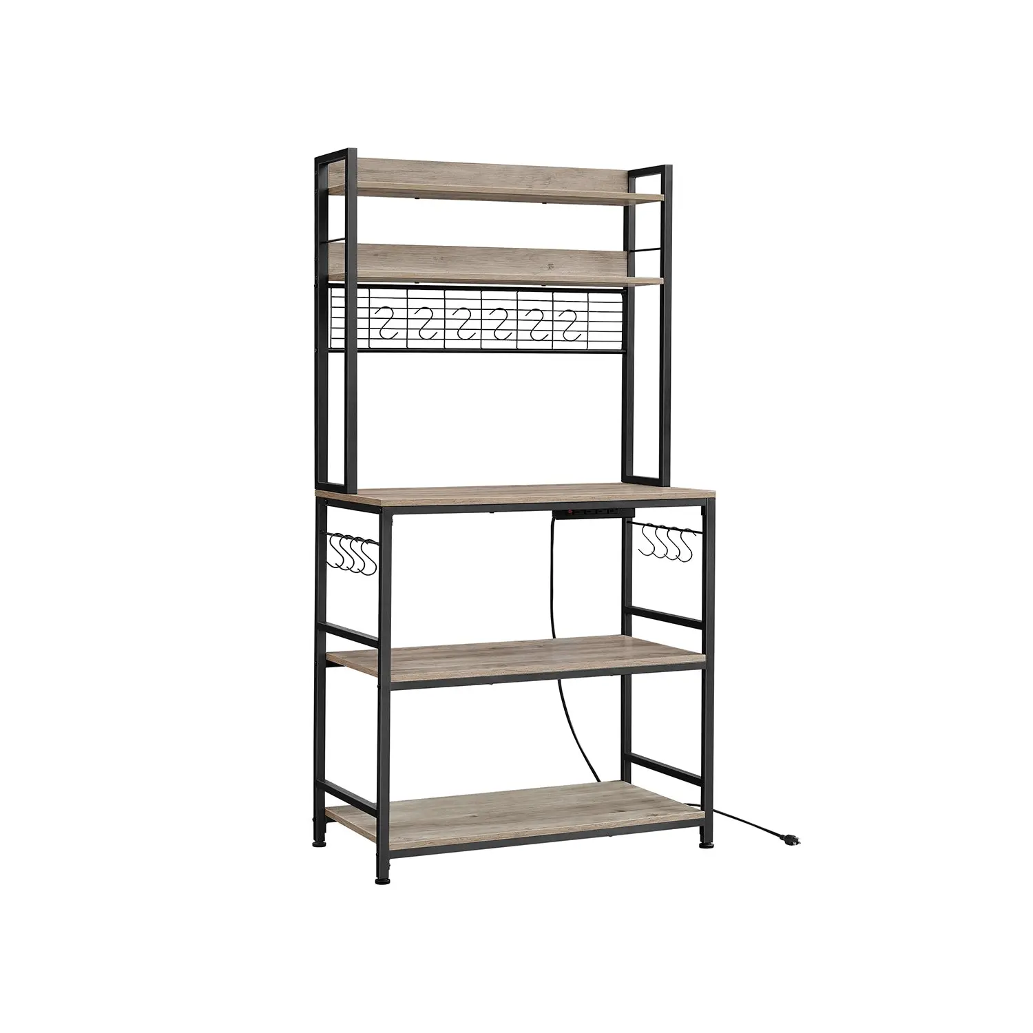 Hutch Bakers Rack with Power Outlet