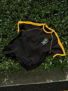 Unisex design, Brazilian No. 7 jersey style sporty short-sleeved T-shirt, Brazilian aesthetic jersey, vibrant color-blocking design, comfortable sports top, streetwear. Perfect for football matches, daily wear, essential for fans to show support, and a gr