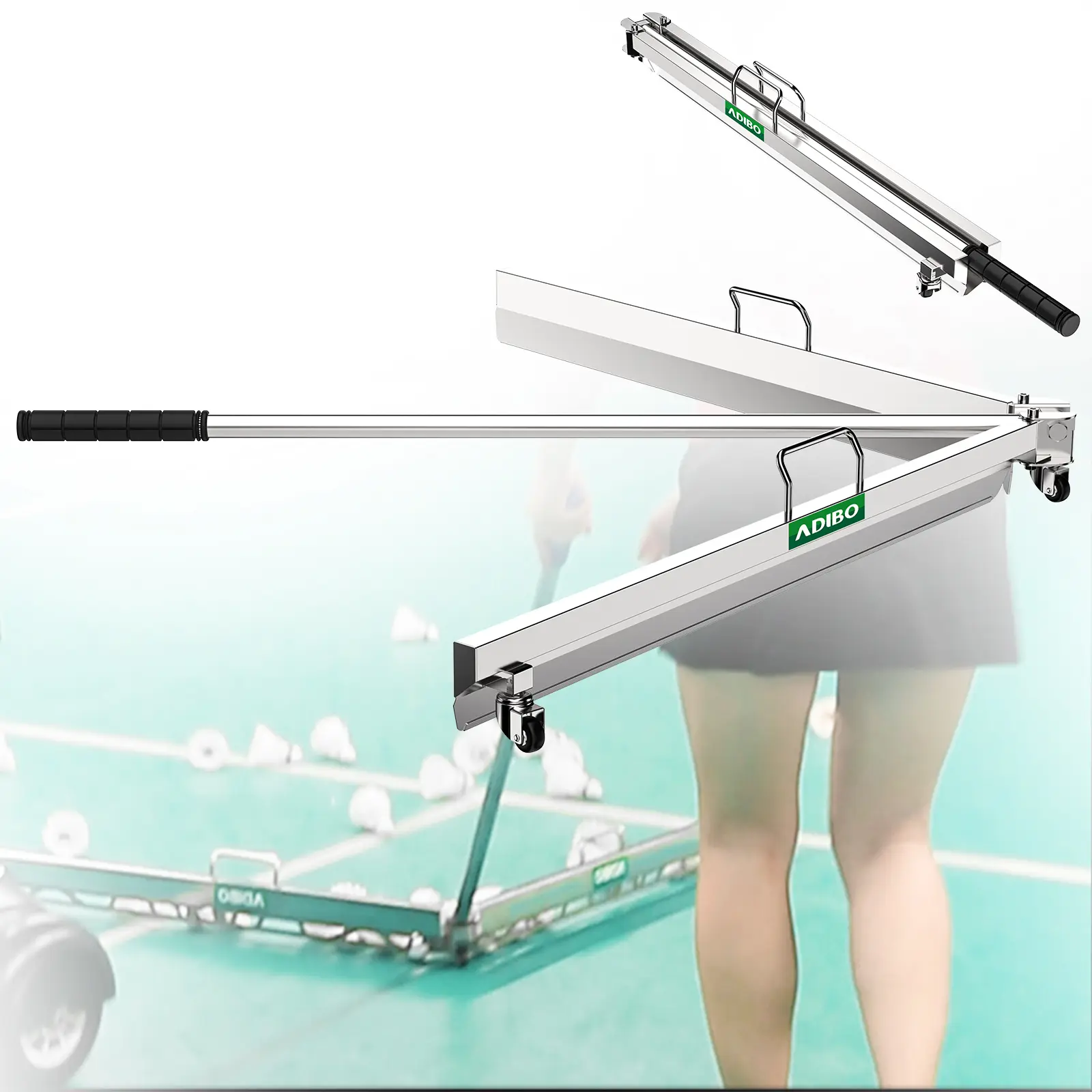 ADIBO Badminton Shuttlecock Collector, Badminton Shuttlecock Sweeper, Birdies Pickup Machine, Birdies Sweeping Machine（S-02）