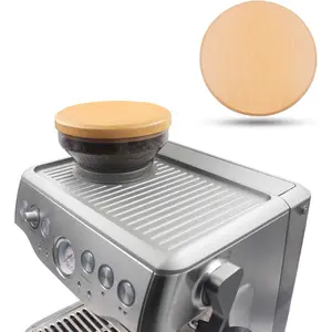 for Breville Barista Express Espresso Machine, Coffee Bean Replacement Lid on Coffee Maker Top Wooden Hopper Lid with Sealing Ring, Espresso Machine Accessories Bean Cover, Beech