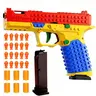 Unisex ABS-Sturdy Plastic Building Block Launcher DIY Blaster Kit - 20cm Length, 15cm Height, 2 Sets, Compatible with Standard Bricks, Includes Display Stand & Soft Bullets, Ideal for 10-12 Yrs Battles, Creative Construction Gift
