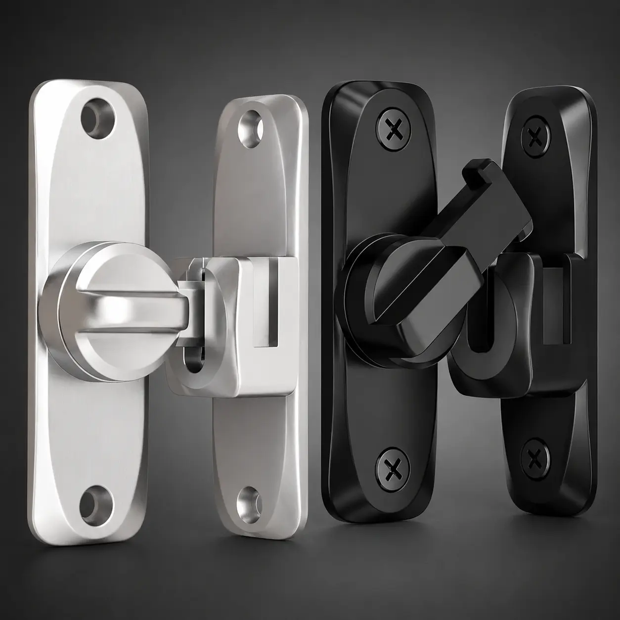 180° Flip Sliding Door Lock, Durable Stainless Steel Barn Door Lock, Door Security Lock, Sliding Door Lock for Garage, Bathroom, Outdoor Use, Door Hardware, Sturdy Lock